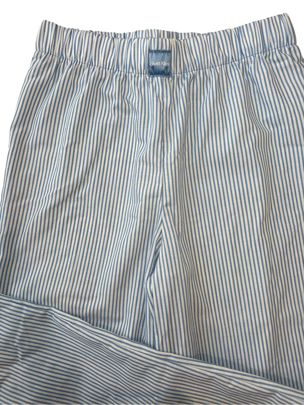 Calvin Klein Blue and White Striped House Pants Elastic Waist Youth 10/12 Medium